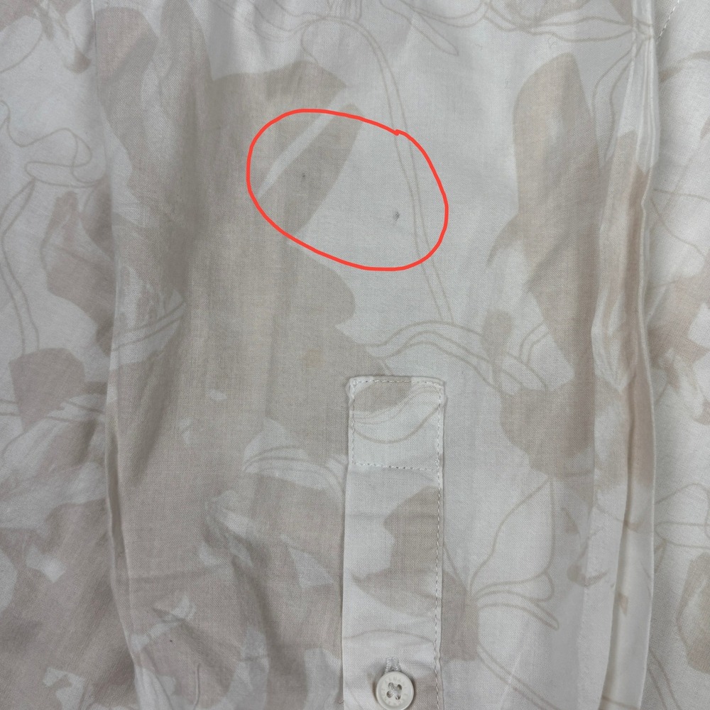 Armani Exchange A|X Logo Button Up Shirt Mens M Beige Abstract Print 100% Cotton - Picture 8 of 13